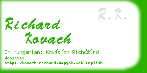 richard kovach business card